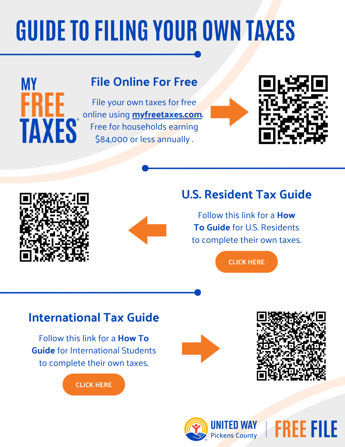 flyer to download called Guide to filing your own taxes
